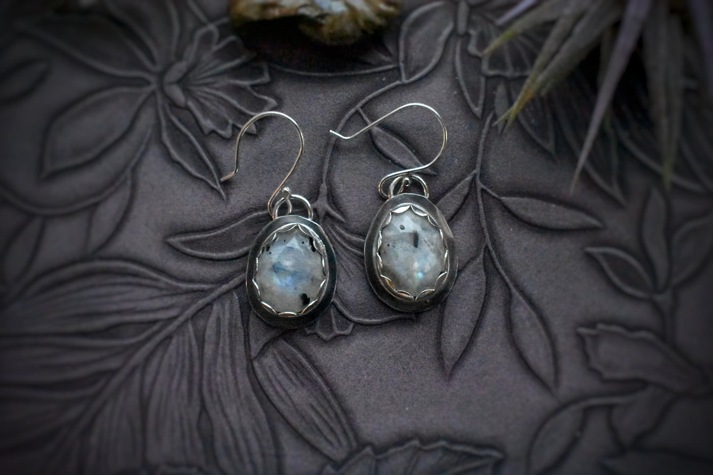 Ocean Whispers - Sterling Silver Moonstone Whale Earrings