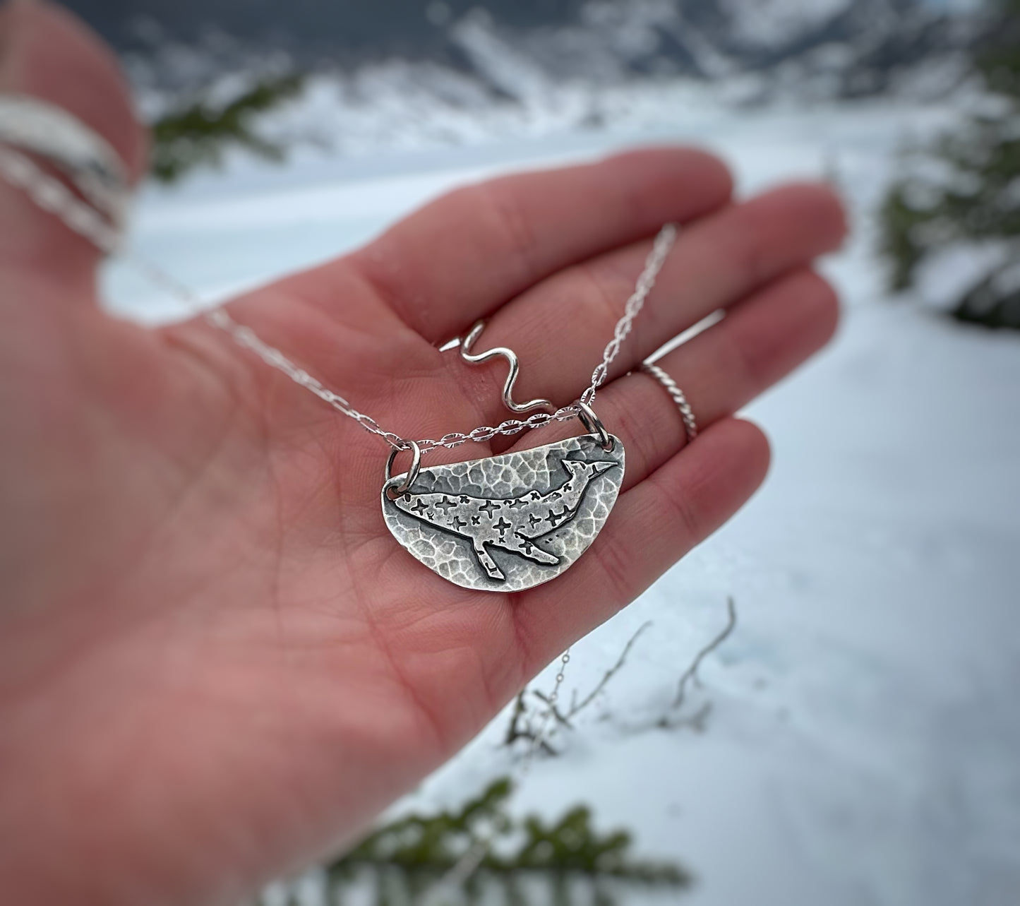Silver Serenity Humpback Necklace