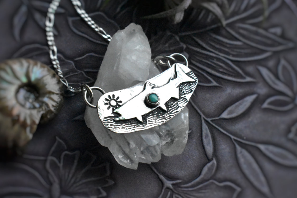 Migration Necklace - Sterling Silver and Tyrone Turquoise