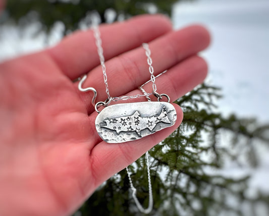 Silver Serenity Salmon Necklace